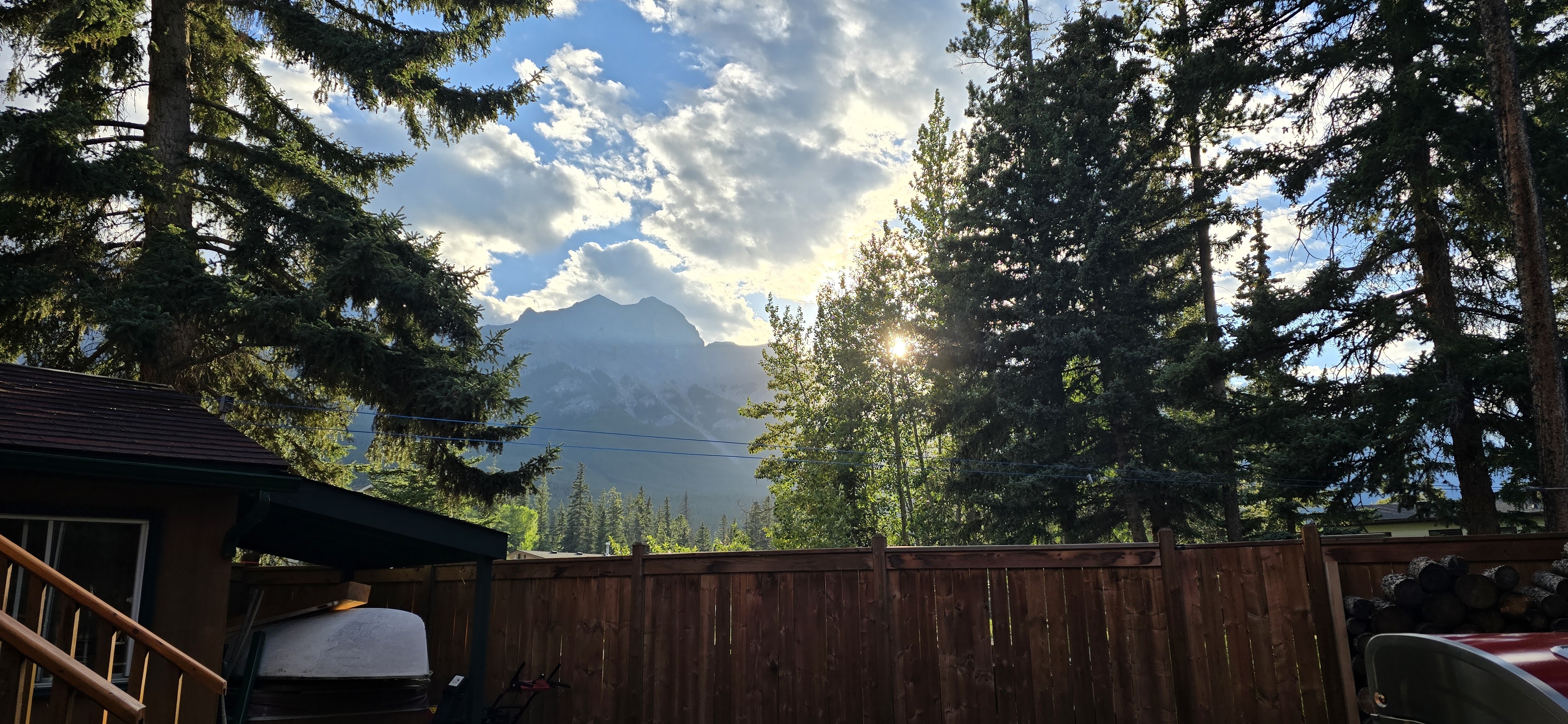 View from our Airbnb in the Canadian Rockies